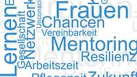 Eine Wortwolke mit Stichworten zum Thema Initiative nachhaltige Gleichstellung