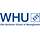 Schriftzug WHU - Otto Beisheim School for Management in blauer Schrift auf weißem Untergrund 