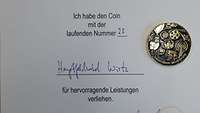 Eine Auszeichnungsurkunde mit dem Text