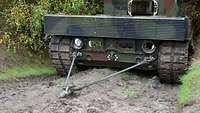 Rückseite eines Panzers.