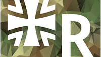 Das Logo der Gruppe "Reserve der Bundeswehr" beinhaltet das Logo der Bw und ein R in weißer Farbe vor einem Tarnfleckhintergrund