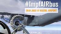 Aus einem Flugzeugcockpit sieht man einen Airbus A400M.