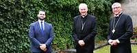 Leiter der Militärseelsorgen Militärbischof Overbeck (m.) mit dem Evangelischen Militärbischof Felmberg (r.) und dem Militärbundesrabbiner Balla