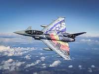 Der „Eagle Star“ Ein Eurofighter mit einer deutschen und israelischen Flagge foliert.