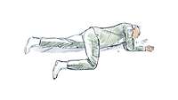 Illustration: Eine Person in der stabilen Seitenlage