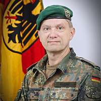 A portrait photo of the Commander of 1 Armoured Division, Major General Alexander Krone, in uniform.