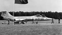 Jagdbombers F-104 Starfighter beim Pressetermin 1962.