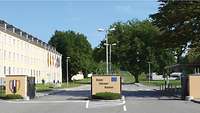 Tor und Wache Robert-Schuman-Kaserne Einfahrttor mit Wache zur Robert-Schuman-Kaserne in Müllheim