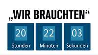 Eine Anzeige mit der benötigten Zeit für die Verlegung