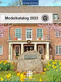 Titelseite des Modulkatlog 2023, Gebäude der Führungsakademie