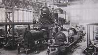 Historisches Foto der Hallen