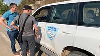 Ein Fahrzeug der UN. Die Soldaten sammeln Informationen entlang der Grenze zu Syrien.