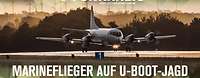 Podcast-Logo ,,Funkkreis" und Text ,,Marineflieger auf U-Boot-Jagd." Auf einer Start- Landebahn befindet sich ein Flugzeug.