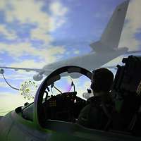 Luft-zu-Luft-Betankung im Simulator.