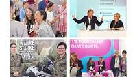 Viele Frauen auf einer Messe
