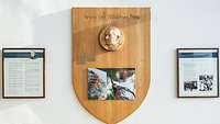 Liste der Preisträger auf einer Holzplakette Eine Plakette aus Holz im Foyer der OSH mit den Preisträgern des Erwin-von-Witzleben-Preises