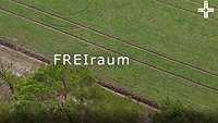 Ein grünes Feld mit der Aufschrift Freiraum