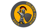 Rundes Logo der Übung Gelber Merkur