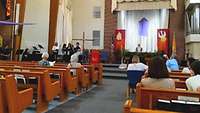 Militärpfarrer Gundolf Brosig beim Ostergottesdienst in Memorial Church in Fort Leonard Wood