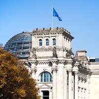 Außenaufnahme vom Reichstagsgebäude