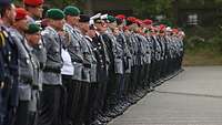 Soldaten in Uniform stehe in einer Formation