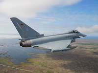 Eurofighter über Island Kampfflugzeug im Flug über Island.