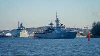 a finisch navy ship in the port