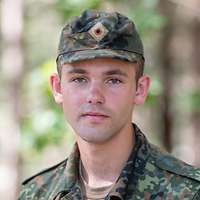 Ein junger Soldat im Porträt