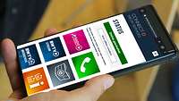 Handy mit connect-D Oberfläche