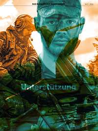 Das Cover vom Y-Magazin „Unterstützung“ mit Fotocollage von Soldaten