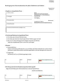 Formularseite für die Beantragung des Veteranenabzeichens