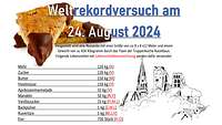 Flyer zum Weltrekordversuch der größten Nussecke der Welt