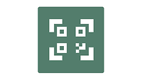 Ein QR-Code auf grünem Hintergrund.