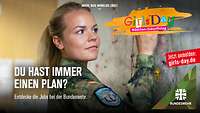 Logo des Girls’Day auf Polygon-Hintergrund