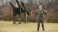 Junger Soldat an der Offizierschule der Luftwaffe.