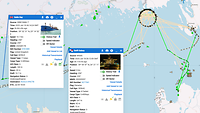 Screenshot aus der App Marinetraffic der Schiffe Baltic Bay und Swift Galaxy