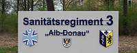 Liegenschaftstafel Sanitätsregiment 3 in einer Kaserne