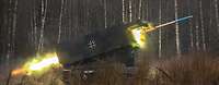 Artillerieraketensystem II (MARS) beim Abschuss einer Rakete.