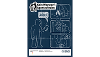 Plakat auf dem eine Person für Sabotage angeworben und nach Erfüllung weggeworfen wird.