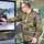 Eine Soldatin interviewt einen Soldaten, der an einem Monitor etwas an einem Panzer zeigt