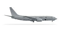 Ein Flugzeug vom Typ Boeing P-8A Poseidon freigestellt in Seitenansicht