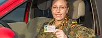 Soldatin mit Führerschein