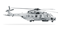 Ein Bordhubschrauber vom Typ NH-90 MRFH Sea Tiger freigestellt in Seitenansicht