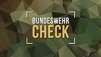 Der Schriftzug „BundeswehrCheck“ auf Polygonmuster