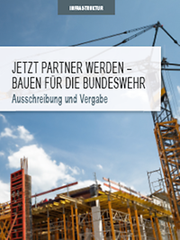 Das Deckblatt einer Broschüre mit Text und einem Bild einer Baustelle