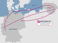 Eine Karte mit militärischen Übungen in Deutschland, in der Nordsee und in Litauen
