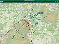 Eine taktische Karte zeigt, wo sich die verschiedenen militärische Akteure befinden.