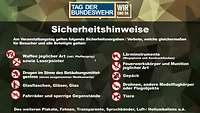 Ein Plakat mit Sicherheitshinweise