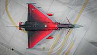 Ein rot folierter Eurofighter des Taktischen Luftwaffengeschwader 71 "Richthofen"