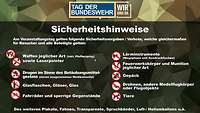 Infotafel mit Sicherheitshinweisen